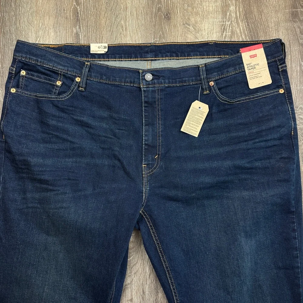 NEW Levis 541 Athletic Taper Jeans Mens 48x32 Dark Wash Stretch Big and Tall